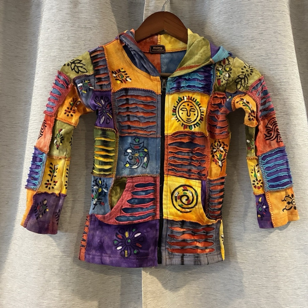 Rising International NEPAL Children's PATCHWORK COTTON HOODIE Jacket Hippie Boho
